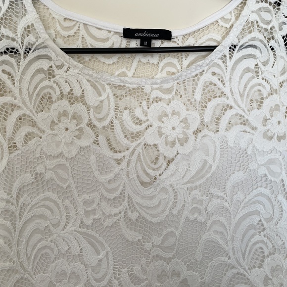 White Lace Scallop Hem Dress - Picture 2 of 10